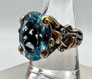 lot 99 image: Barbara Bixby Zen Garden Vine Sterling and 18k Ring