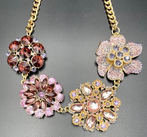 lot 154 image: Sensational Susan Grave Shades of Purple Statement Necklace with Rivoli Rhinestones