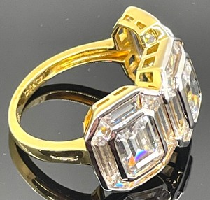lot 153 image: Gorgeous JLC Gold Plated Sterling Silver Ring with Cubic Zirconia Stones