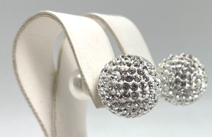 lot 159 image: Radiant Reversible Sterling Silver Pearl and Rhinestone Earrings