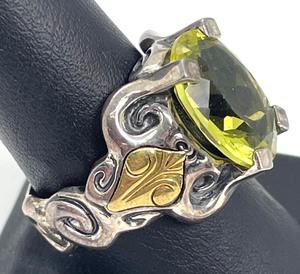 lot 167 image: Sensational Ann King Sterling Silver and 18K Gold Ring
