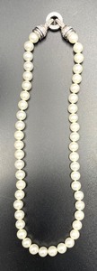 lot 174 image: Judith Ripka Simulated Pearl Necklace with Decorative Cubic Zirconia Accented Metallic Clasp