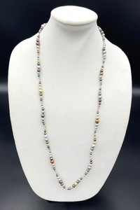 lot 177 image: Dyed Freshwater Pearl Necklace with Sterling Silver Clasp