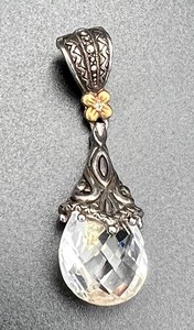 lot 217 image: Beautiful Barbara Bixby Sterling and 18k Crystal Pendant