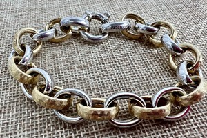 lot 147 image: Sterling Two Tone Link Bracelet