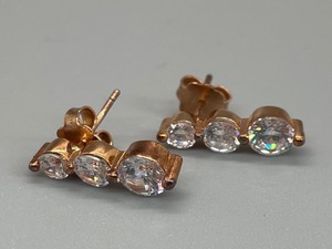 lot 205 image: Rose Gold Plated and Cubic Zirconia Earrings