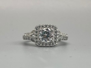 lot 198 image: Cubic Zirconia Platinum Plated Sterling Silver Ring by Diamonique