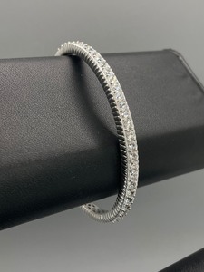 lot 199 image: Radiant Cubic Zirconia Sterling Silver Cuff Bracelet by Judith Ripka