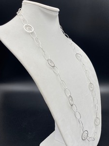 lot 201 image: Marvelous Vintage Sterling Signed 925 Milor Italy Large Rolo Flat Chain Link Necklace