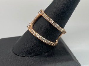 lot 207 image: Delightful Sterling Silver and Cubic Zirconia Double Stacked Ring