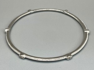 lot 181 image: Stunning JWBR Sterling Silver 925 Diamond Studded Bangle Bracelet