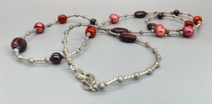 lot 187 image: Carolyn Pollack Sterling Silver Twisted Chain Beaded Necklace