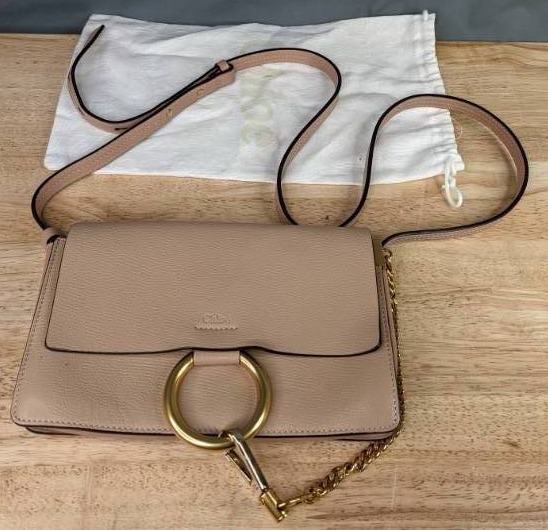 lot 23A image: Pair of Bags  Chloe Faye Neutral Crossbody Leather Bag and Tartan & Twine Travel Bag  F