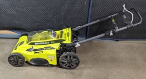 lot 152 image: Ryobi 40V Brushless 20 in. Cordless Battery Walk Behind Push Lawn Mower R