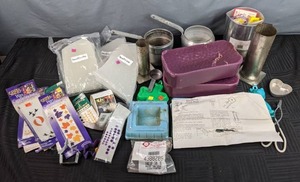 lot 173 image: Assortment of Candle Making Supplies, Parafin Wax, & More R