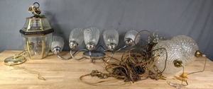 lot 169 image: Assortment of Beautiful Silver and Bronze Light Fixtures R