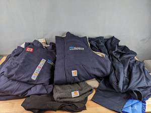 lot 192 image: A Collection of Various Clothing, Including (5) New Carhartt Long Sleeve Shirts Size L Tall  R
