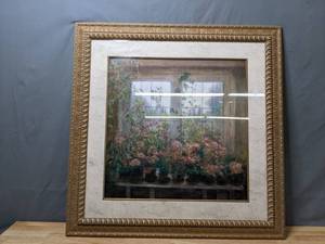 lot 207 image: Framed Painting of Plants in Front of a Window H