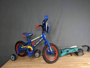 lot 233 image: First Riders 12 Paw Patrol Bike and Cosco Umbrella Stroller H