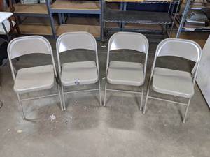 lot 235 image: Set of 4 Metal Folding Chairs H