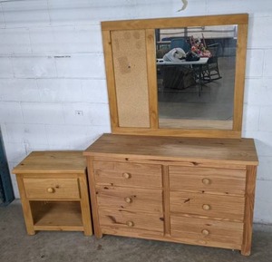 lot 234 image: Gorgeous Natural Wood Color 6-Drawer Dresser and Nightstand H