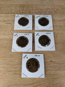lot 96 image: Collection of Five Sacagawea One Dollar Coins  K
