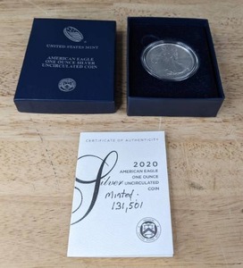 lot 58 image: 2020 American Eagle One Ounce Uncirculated Coin K