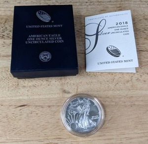 lot 70 image: 2018 American Eagle One Ounce Uncirculated Coin K