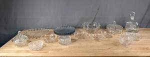 lot 239 image: Collection of 17 Crystal and Glass Serving Dishes and Bowls M