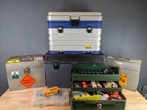 lot 287 image: (6) Fishing Tackle Boxes and Contents M
