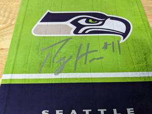 lot 60A image: Percy Harvin Autographed Seattle Seahawks NFL Football Sign X
