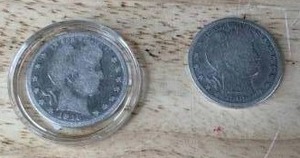 lot 24 image: 1909-D and 1916-D Barber Quarter Dollar Coins K