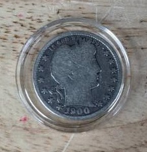 lot 25 image: 1900 Barber Quarter Dollar Coin K