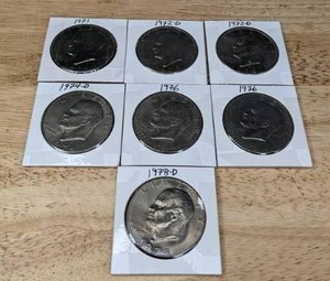 lot 136 image: Collection of Seven Eisenhower Liberty Dollar Coins K