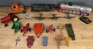 lot 707 image: Large Collection of Diecast Toy Vehicles Trains, Planes, Trailers, Tractor, and More  M