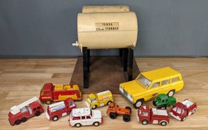 lot 700 image: Vintage Tonka Toy Trucks (10) and (2) Tonka Bulk Storage Tanks  M