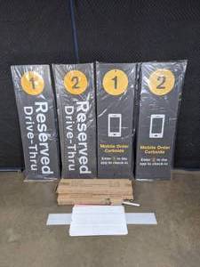 lot 475 image: Four Business Signs and Three Banner Bracket Kits E