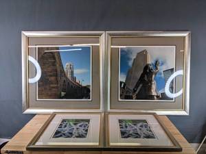 lot 489 image: Set of Four Wall Art Pieces Including Two Floral Pictures and Marys Toss and Sweeping Arches by D. Kahler  N