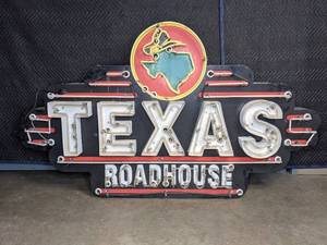 lot 1A image: Rare Large Texas Roadhouse Restaurant Neon Sign E