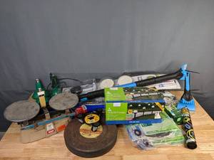 lot 181 image: Miscellaneous Home and Garage Items Vintage Ohaus Harvard Trip Balance Scale, Castlecreek Awning, 8-Pack Solar LED Pathway Lights, Vintage Ansco Color Film Canister, and more R