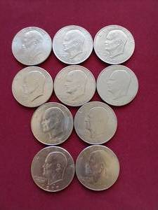 lot 14 image: (10) Eisenhower Dollars