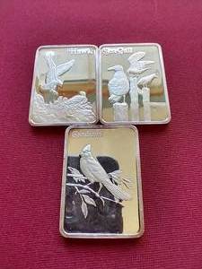 lot 23 image: Lot of (3) 1 Oz. Silver Birds of America Bars