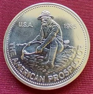 lot 27 image: 1985 1 Oz. Silver Engelhard Prospector Round