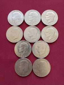 lot 35 image: (10) Eisenhower Dollars