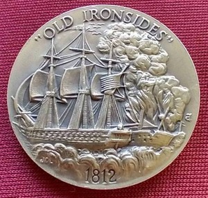 lot 39 image: Longines Symphonette Sterling Silver Old Ironsides Medallion
