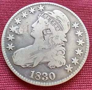 lot 46 image: 1830 Capped Bust Half Dollar
