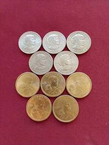 lot 49 image: (10) $1 Coins - Susan B Anthony & Sacagawea