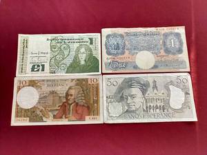 lot 60 image: (4) Attractive European Currency Notes