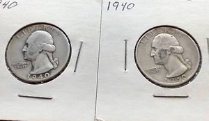 lot 67 image: (2) 90% Silver Quarters