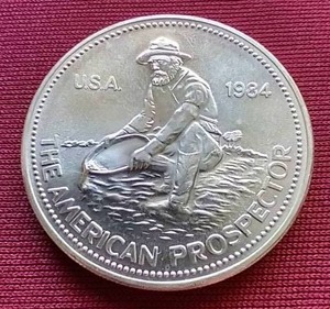 lot 79 image: 1984 1 Oz. Silver Engelhard Prospector Round